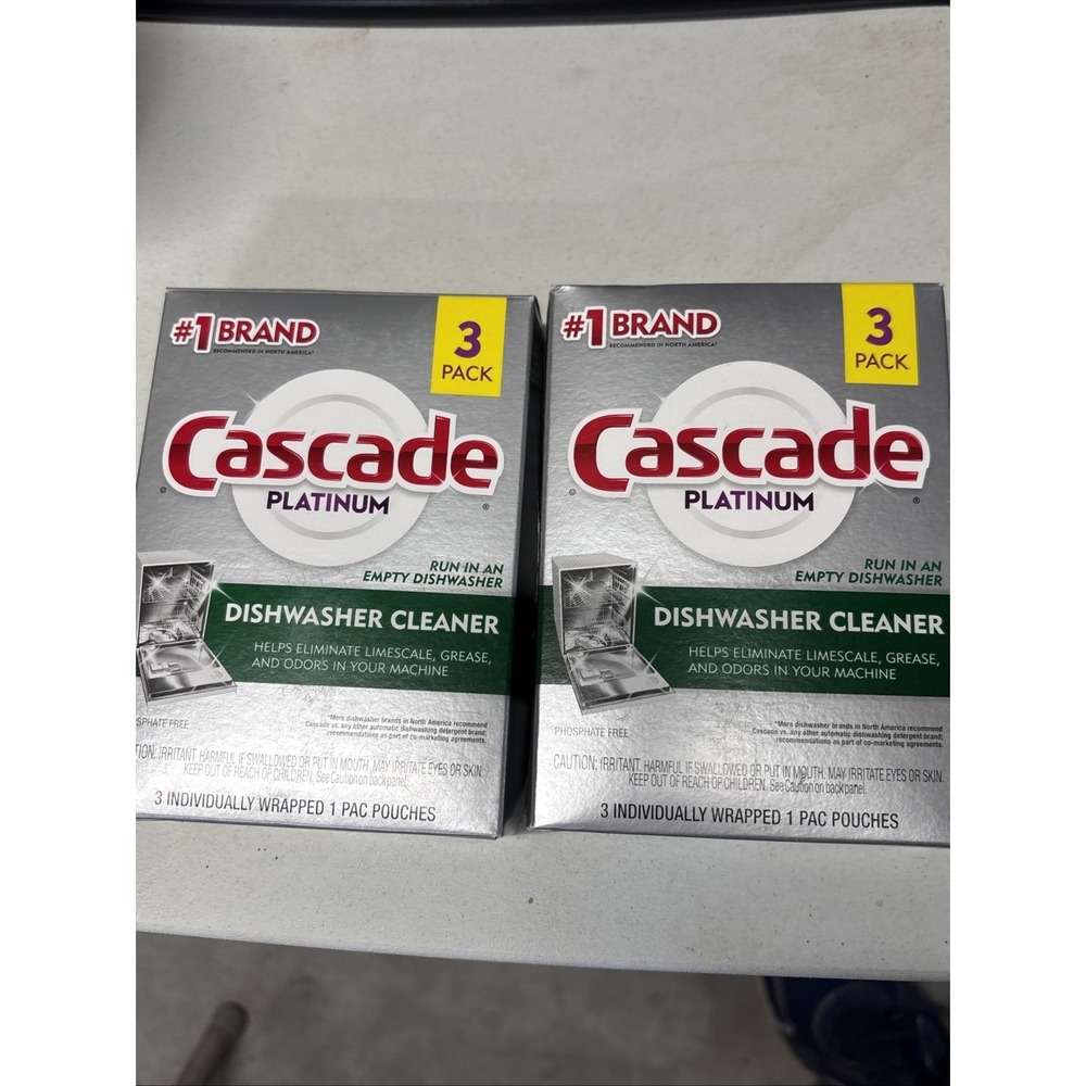 Cascade Platinum Dishwasher Cleaner, 3 count‎ 2 Boxes
